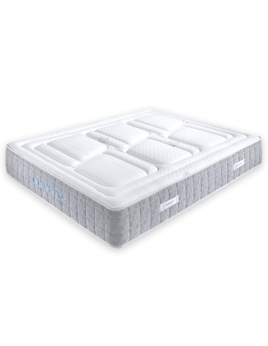 Colchón Infinity gris y blanco con núcleo de muelles ensacados y soporte ergonómico