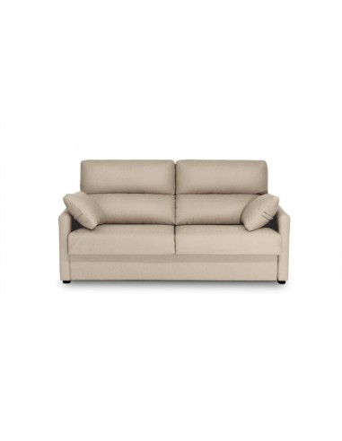Sofá cama sistema italiano beige de 3 plazas con colchón 140x190 cm y cojines laterales