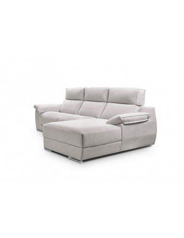 Sofá chaise longue relax gris claro con mecanismo motorizado y posición gravedad 0