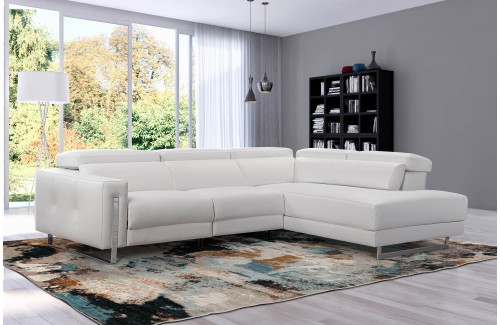 Sofá con chaise longue ELISA con asientos relax motorizados