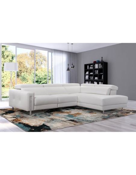 Sofá con chaise longue ELISA con asientos relax motorizados